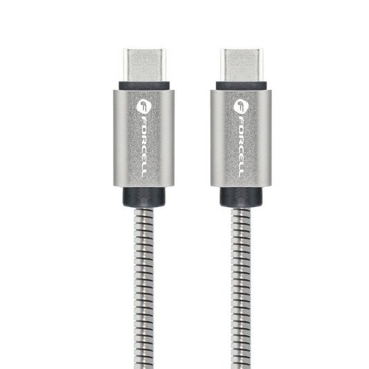 FORCELL cable Type C to Type C QC4.0 5A/20V PD 100W E-mark Metal C239 1m silver
